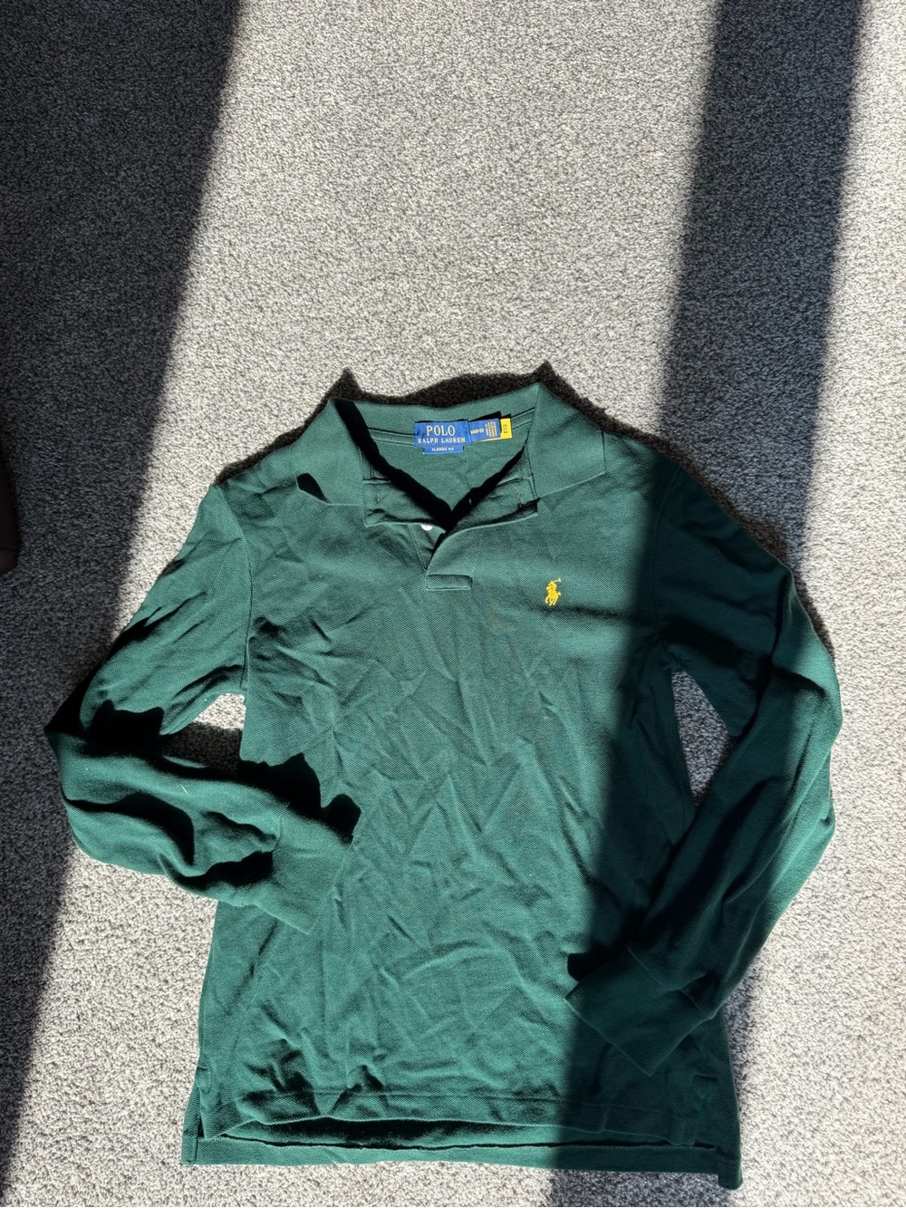 Ralph Lauren Green Polo with Yellow Pony Logo